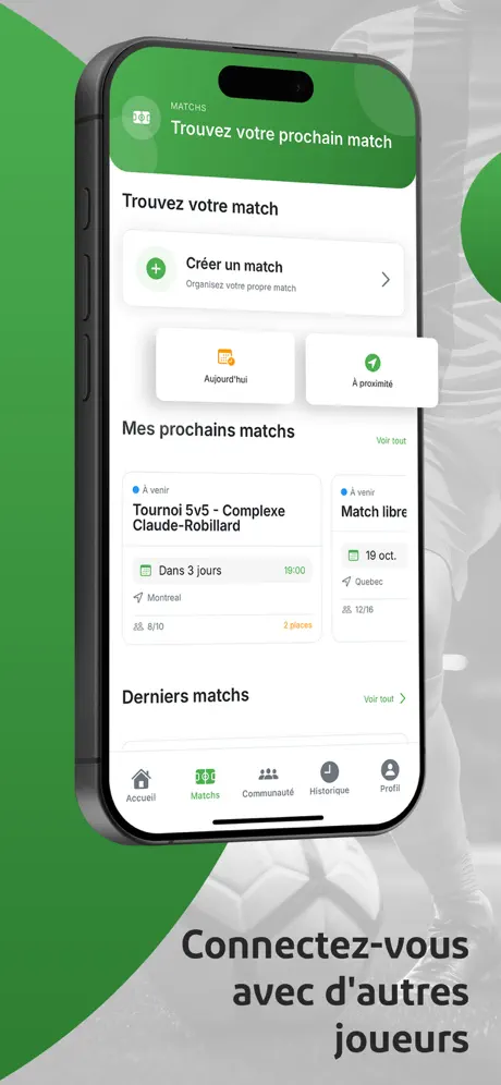 Aperçu de l'application FootSpace