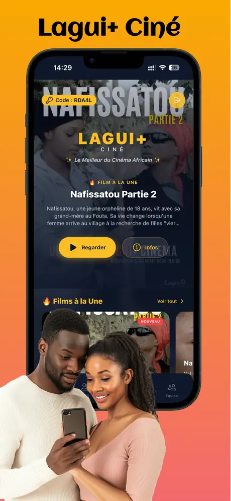 Aperçu de l'application lagui+ ciné