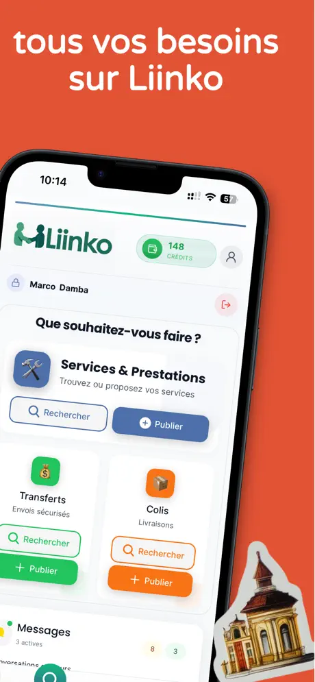 Aperçu de l'application Liinko