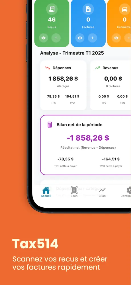 Aperçu de l'application tax514